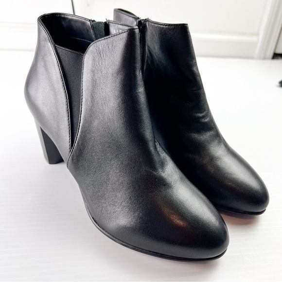 David Tate Booties womens 9.5 Black Pikie Leather Ankle Boots Winter Fashion - Picture 6 of 14